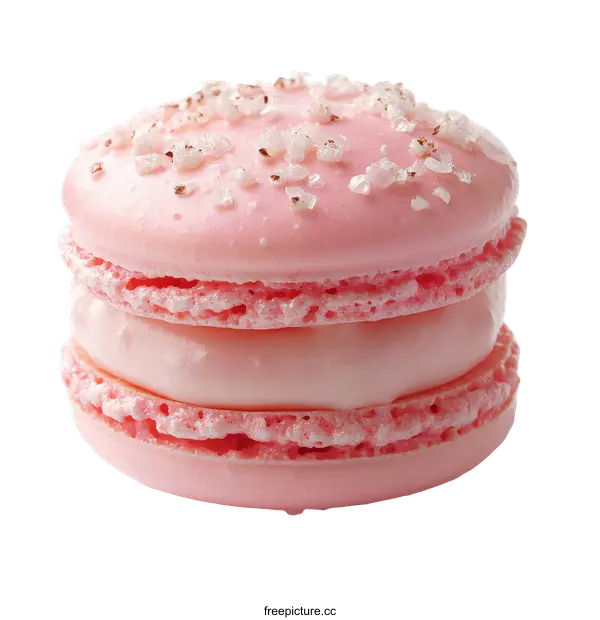 [Transparent Background PNG]Delicate Pink Macaron with Sprinkles