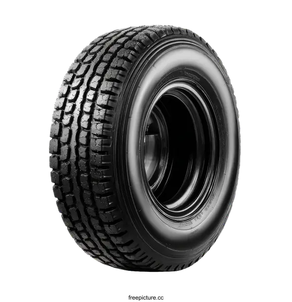 [Transparent Background PNG]Black Truck Tire Isolated on White Background