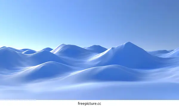 Abstract Light Blue Mountain Landscape