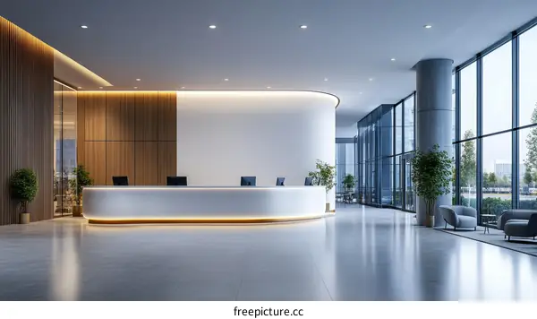 Modern Office Lobby Reception Area Design