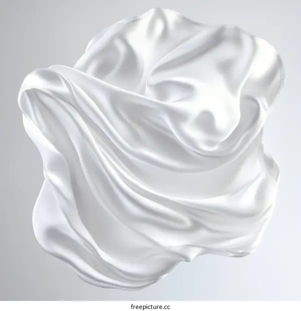 Elegant White Silk Fabric Flowing