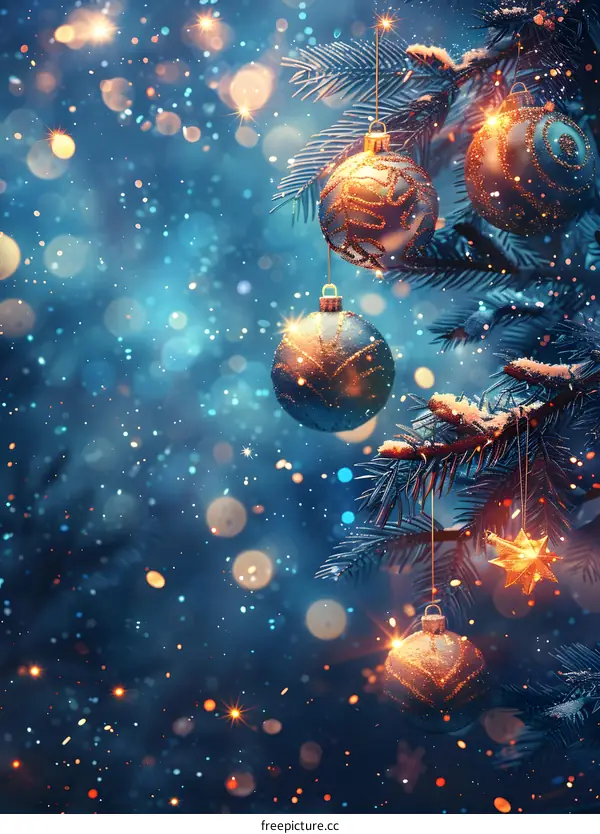 Christmas tree decorated with Christmas ornaments