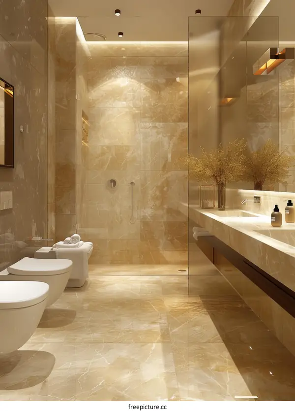 Luxurious Golden Marble Bathroom