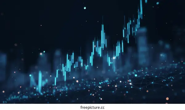 Abstract Financial Graph Illustration with Cityscape Background