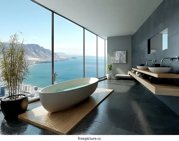 Luxury Panoramic Ocean View Bathroom