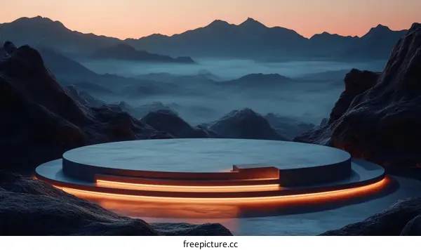 Abstract Mountain Landscape Product Showcase Platform