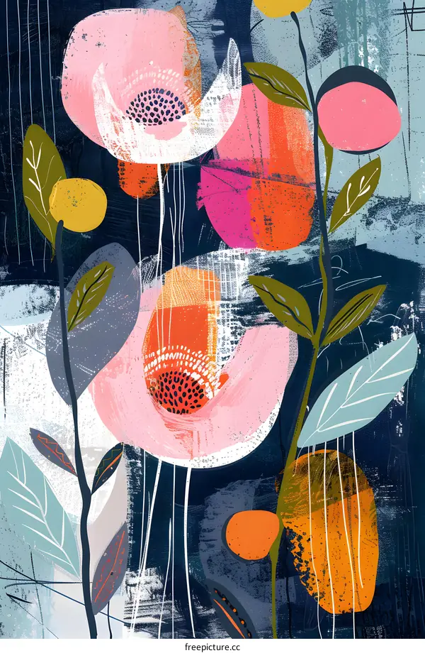 Abstract Floral Art Painting