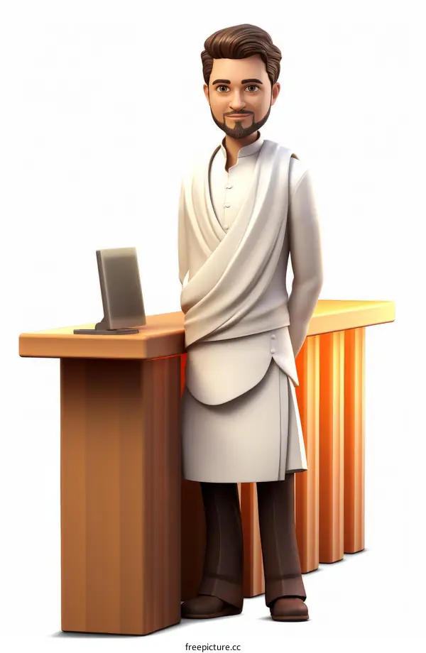 3D Render of Businessman Giving a Presentation