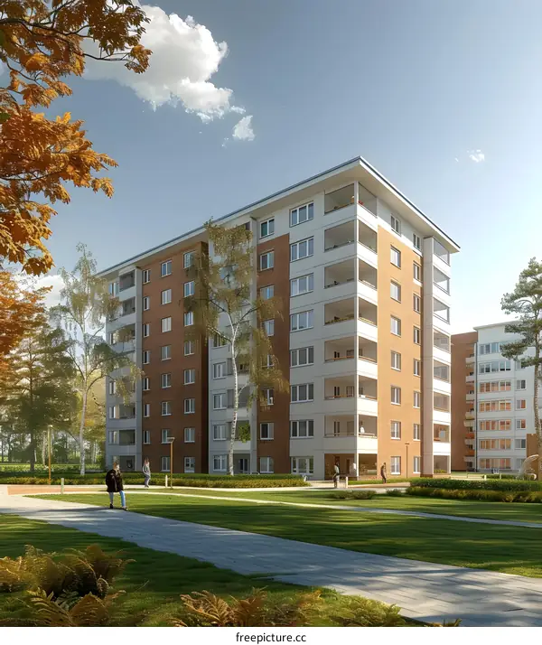 nordic style apartment building exterior