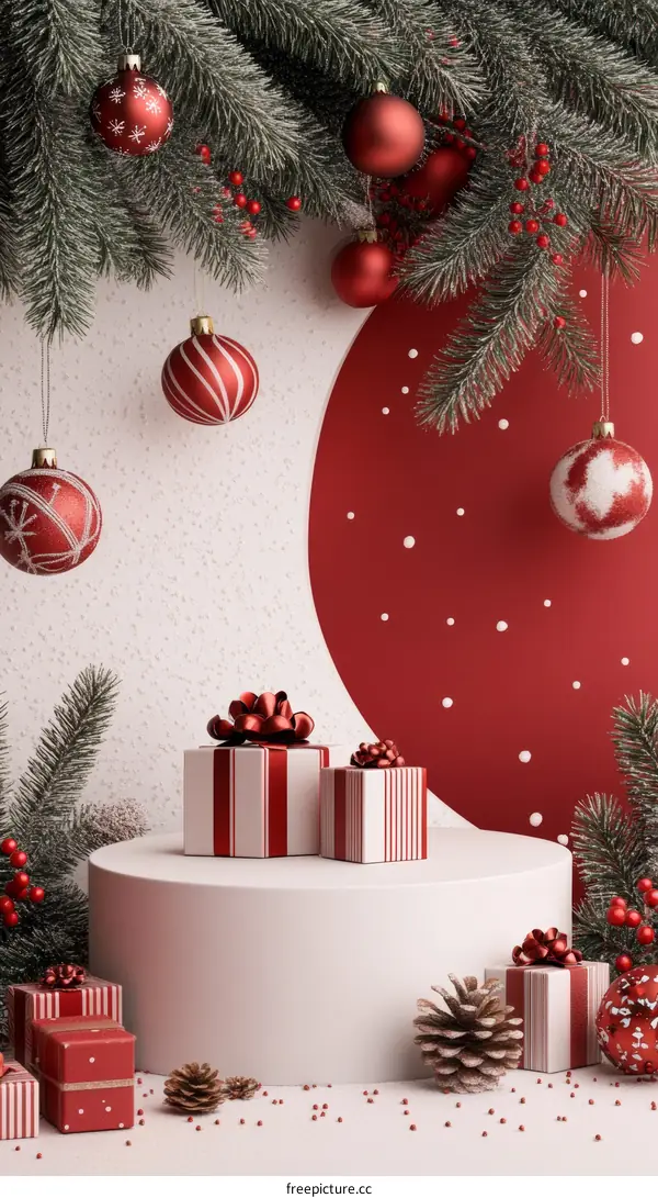 Christmas Gifts Scene with Decorations