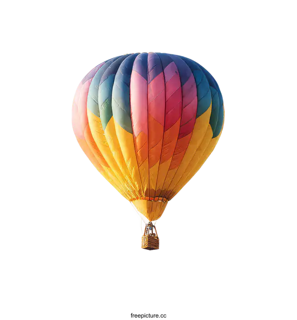 [Transparent Background PNG]Colorful Hot Air Balloon in Flight