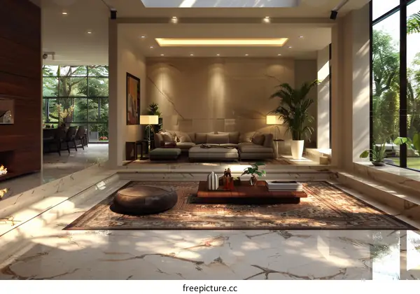 Modern Living Room with Natural Elements