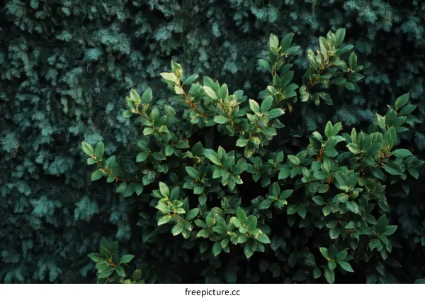 Green Leaf Hedge Close-up View Nature Background