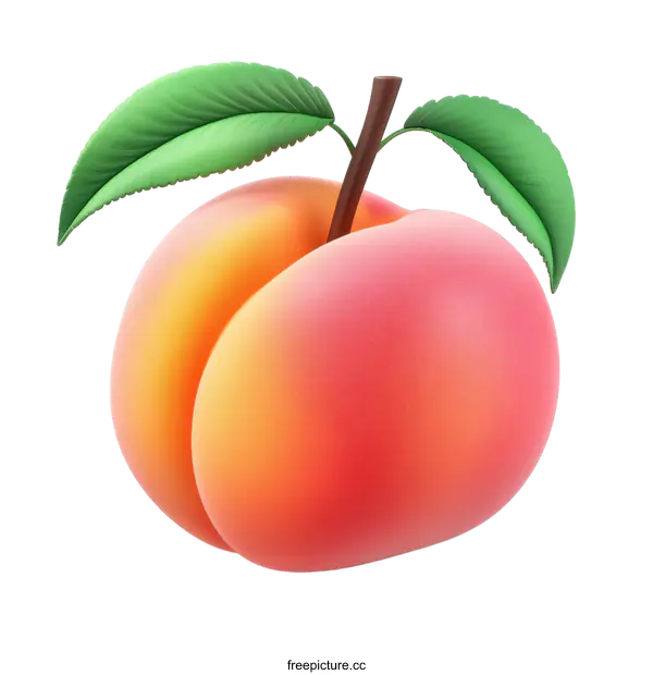 [Transparent Background PNG]Realistic Peach Fruit Illustration