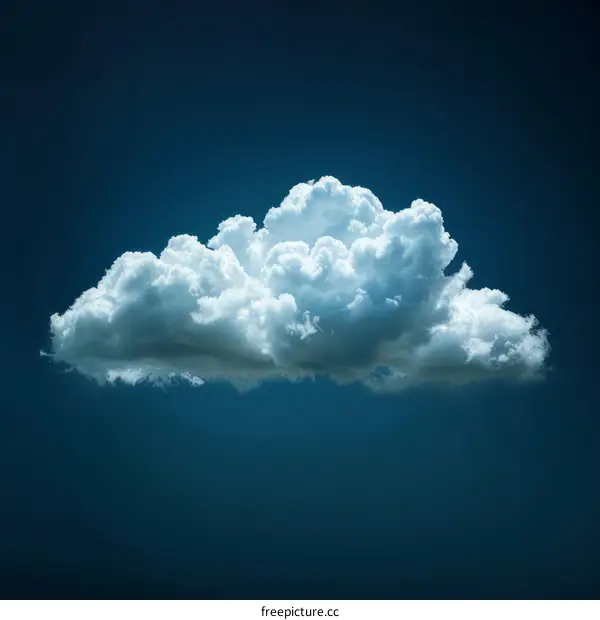 Single cloud on a dark blue background