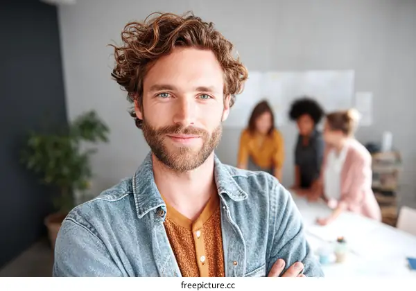 Caucasian man in a meeting room