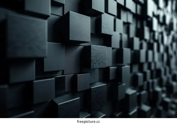 Black 3D cubes background