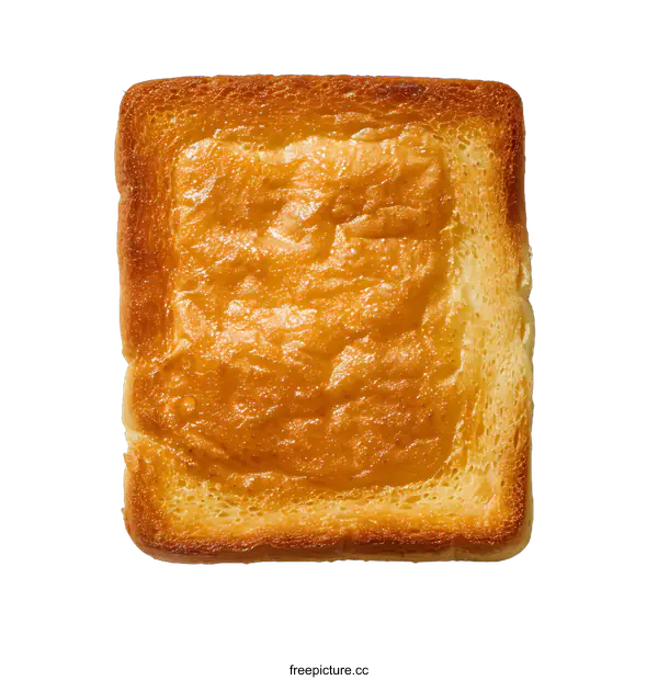 [Transparent Background PNG]Single Slice of Toasted Bread on White Background