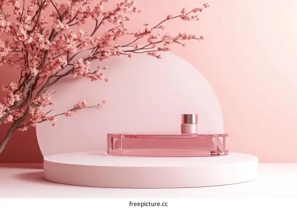 Pink Sakura Blossom Cosmetic Display