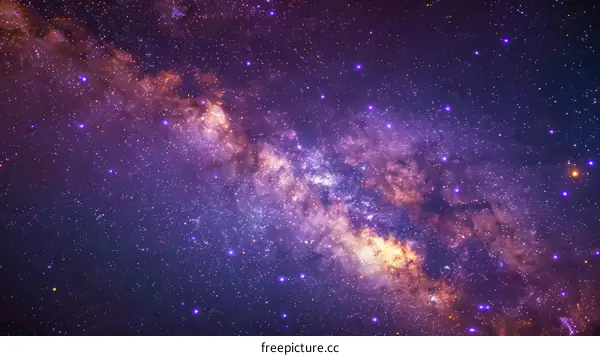 Purple starry night sky