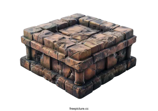 [Transparent Background PNG]3D rendering of a stone pedestal