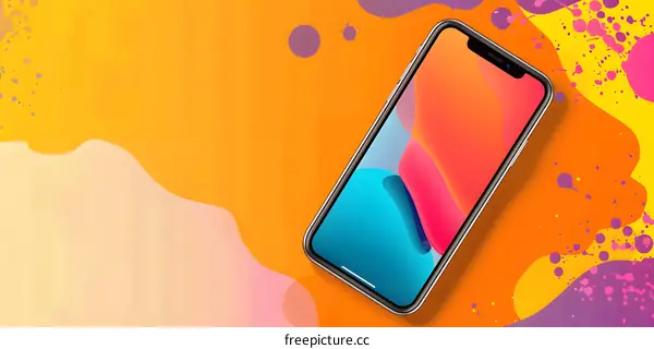 Colorful Abstract Background with Smartphone