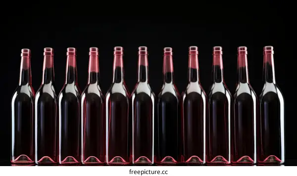 Bottles of wine with a dark background