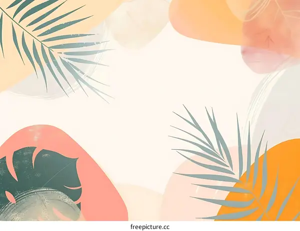 Abstract Tropical Leaves Background