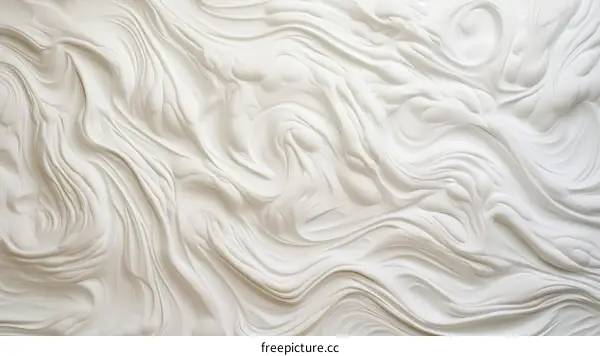 White Smooth Creamy Abstract Liquid Swirls