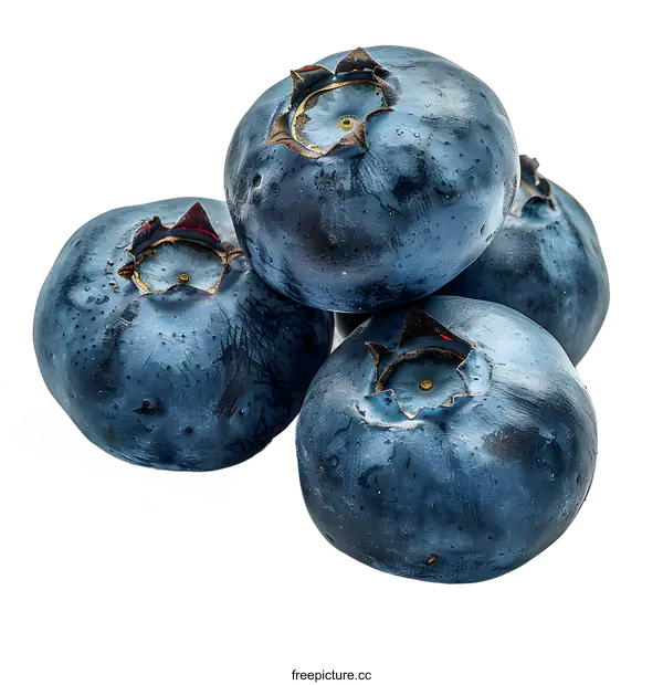 [Transparent Background PNG]Fresh blueberries on white background