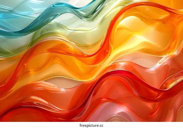 Abstract Wavy Lines in Vibrant Colors