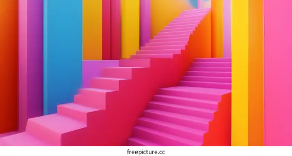 Colorful Abstract Staircase Architecture