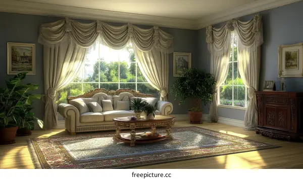 Elegant Living Room Interior Design Illustration
