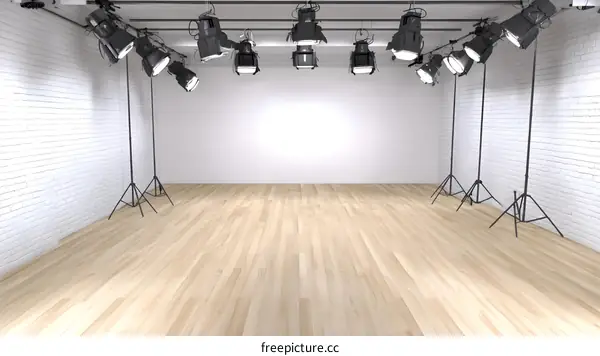 Empty Studio Room with Lights