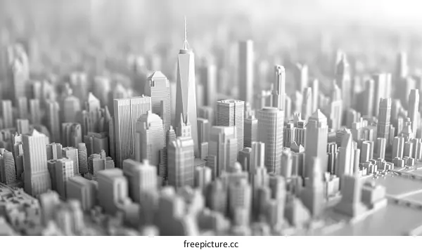 Miniature Metropolis in Grayscale