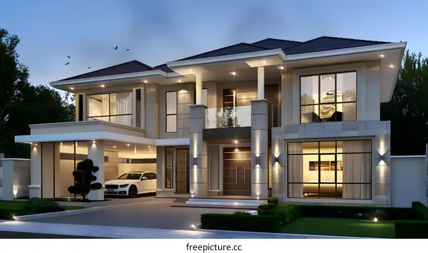 Modern Two Story House Exterior Design