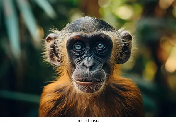 Vervet monkey with blue eyes