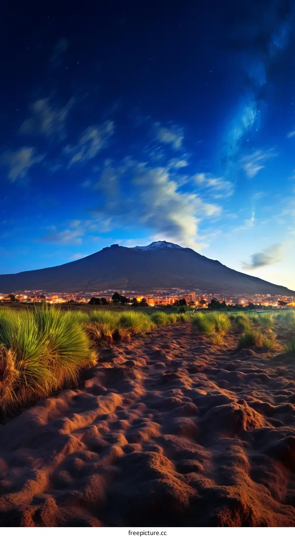 Milky Way over Licancabur Volcano, Atacama Desert, Chile