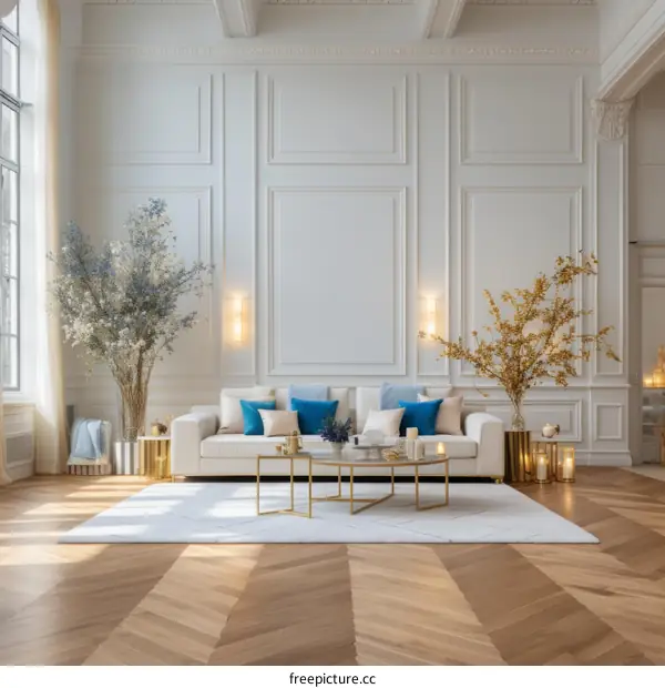 Bright and Spacious Living Room with Hardwood Floors