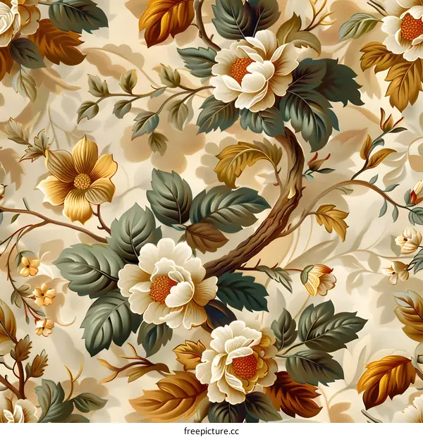 Hand-painted floral pattern