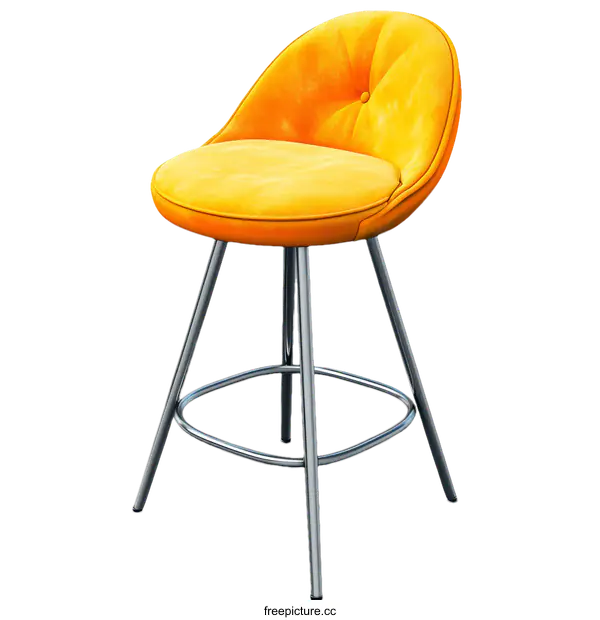[Transparent Background PNG]Modern Orange Bar Stool Design