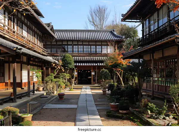 Courtyard of a traditional Japanese house