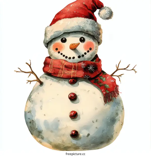 Charming Watercolor Snowman Illustration