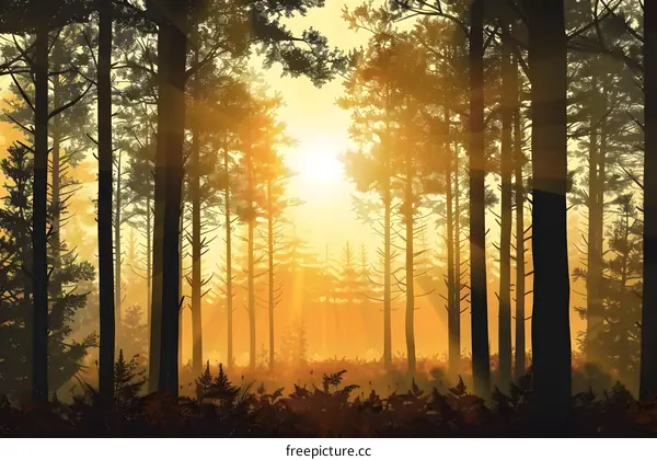 Sunrise in the Forest