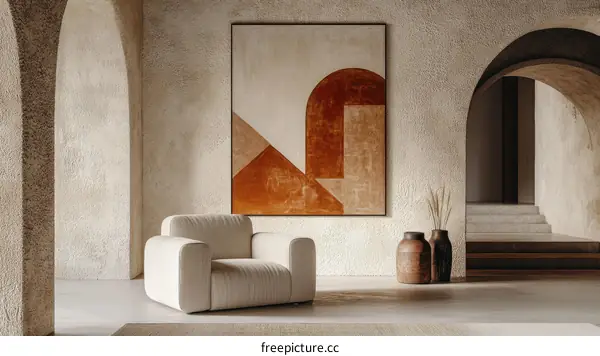 Modern Minimalist Interior Design with Abstract Art