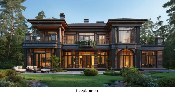 Luxury Wooden House Exterior Design