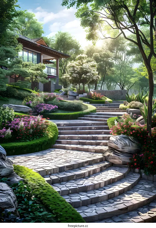 Chinese style garden landscape design renderings