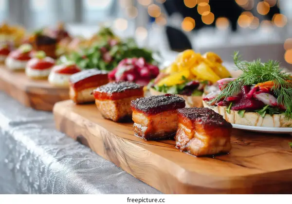 Delicious Smoked Bacon and Assorted Canapes