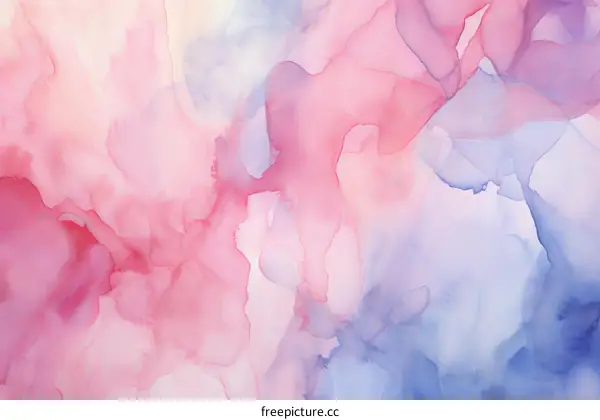 Abstract painting with pink and blue colors
