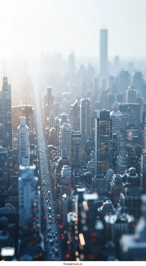 Futuristic Cityscape Aerial View